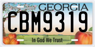 GA license plate CBM9319