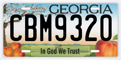 GA license plate CBM9320