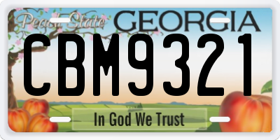 GA license plate CBM9321