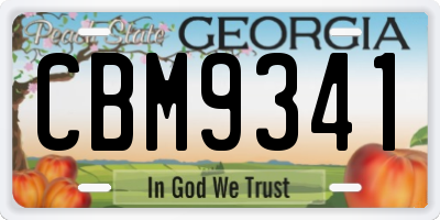 GA license plate CBM9341