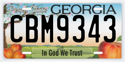 GA license plate CBM9343