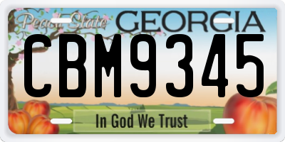 GA license plate CBM9345