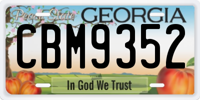 GA license plate CBM9352