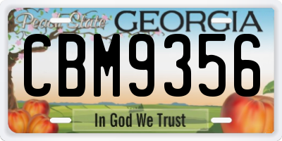 GA license plate CBM9356