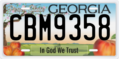 GA license plate CBM9358