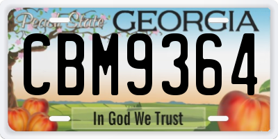 GA license plate CBM9364