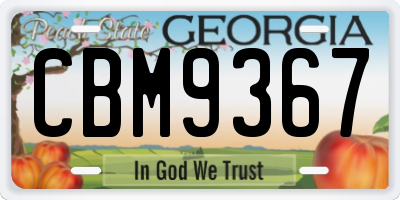 GA license plate CBM9367
