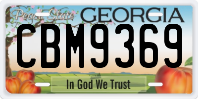 GA license plate CBM9369