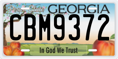 GA license plate CBM9372
