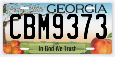 GA license plate CBM9373