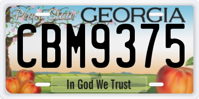 GA license plate CBM9375