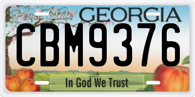 GA license plate CBM9376