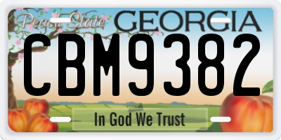 GA license plate CBM9382