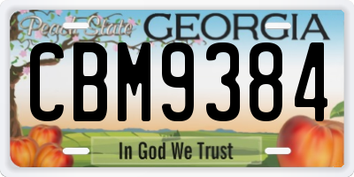 GA license plate CBM9384