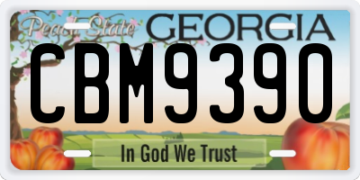 GA license plate CBM9390
