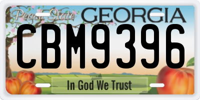 GA license plate CBM9396