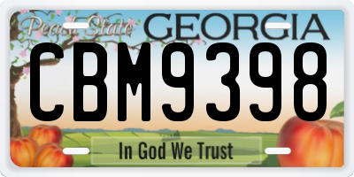 GA license plate CBM9398