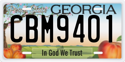 GA license plate CBM9401