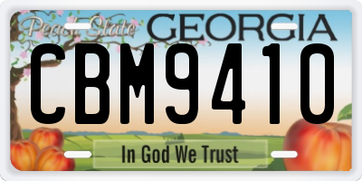GA license plate CBM9410