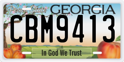 GA license plate CBM9413