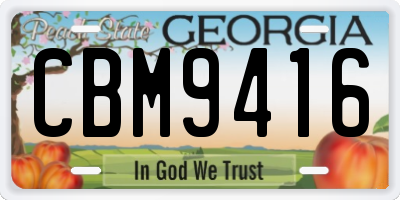 GA license plate CBM9416