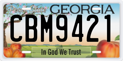 GA license plate CBM9421