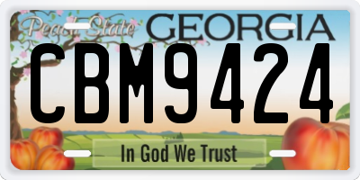 GA license plate CBM9424