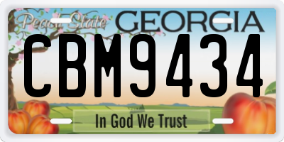 GA license plate CBM9434
