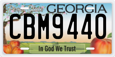 GA license plate CBM9440