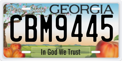 GA license plate CBM9445