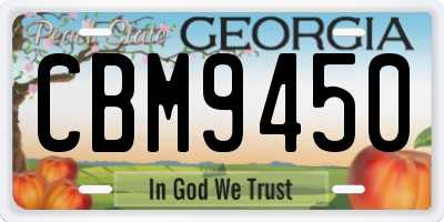 GA license plate CBM9450