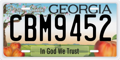 GA license plate CBM9452
