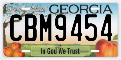 GA license plate CBM9454
