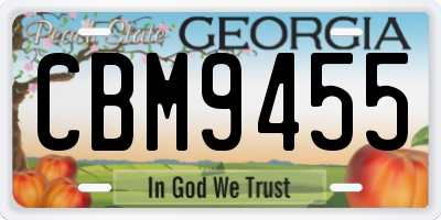 GA license plate CBM9455