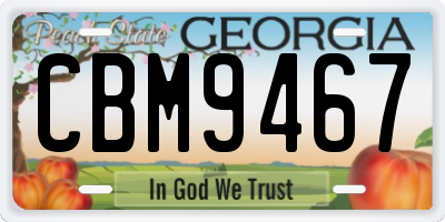 GA license plate CBM9467