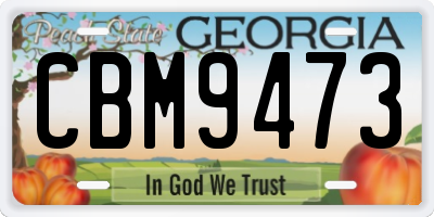 GA license plate CBM9473