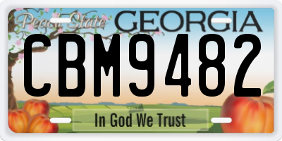GA license plate CBM9482