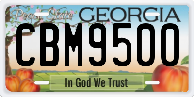 GA license plate CBM9500