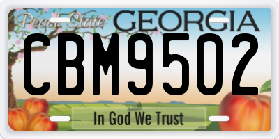 GA license plate CBM9502