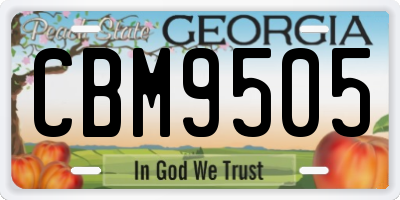 GA license plate CBM9505