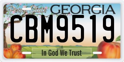 GA license plate CBM9519