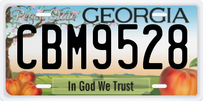 GA license plate CBM9528