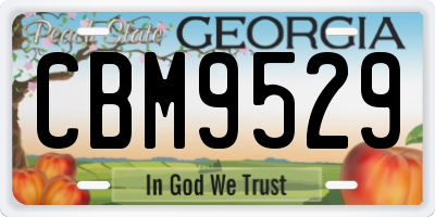 GA license plate CBM9529