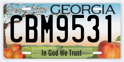 GA license plate CBM9531