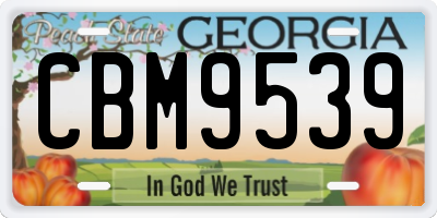 GA license plate CBM9539