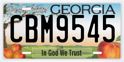 GA license plate CBM9545