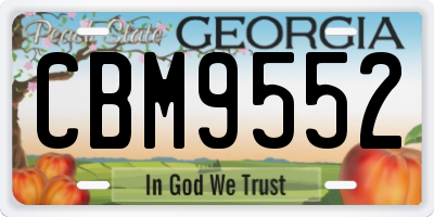 GA license plate CBM9552