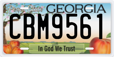 GA license plate CBM9561