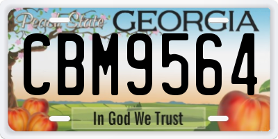 GA license plate CBM9564