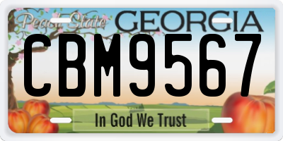 GA license plate CBM9567